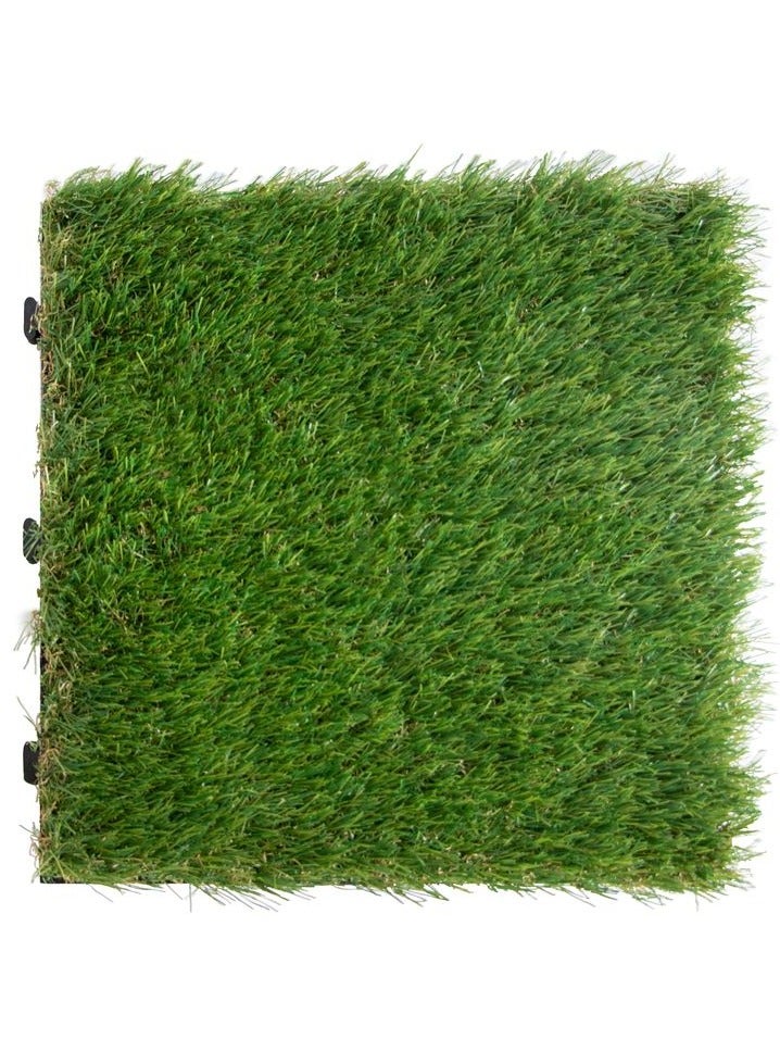 HOME TASTE Artificial Grass Tiles 30x30cm – Interlocking Self-Draining Turf Mats for Indoor & Outdoor Use - Image 1